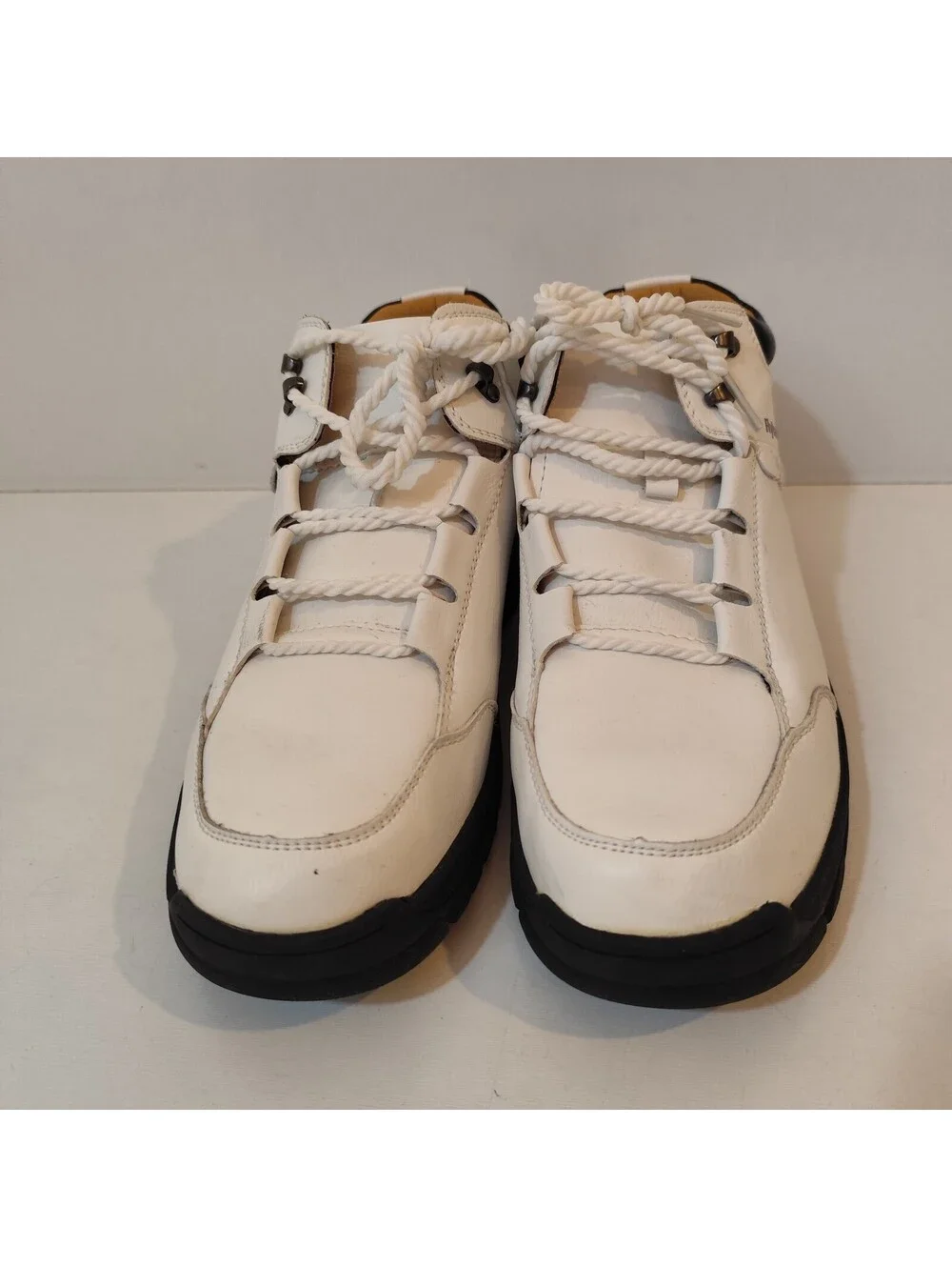 Flyland Men's Ankle Boots Casual White Handmade Leather Shoes Size 11